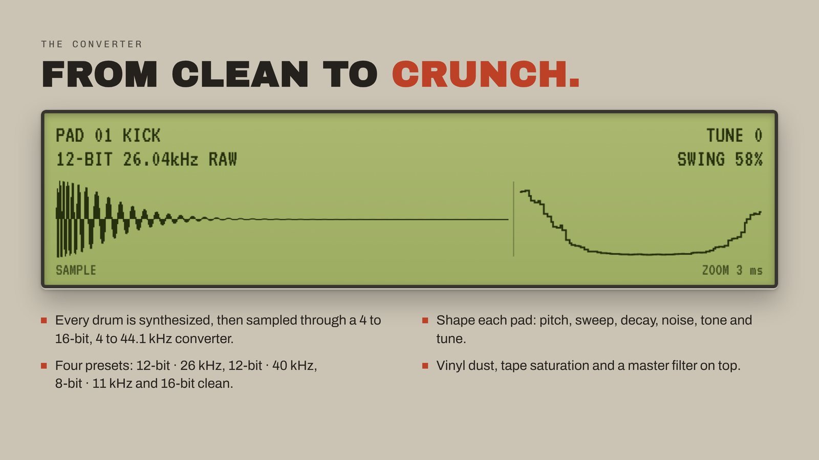 The converter, from clean to crunch